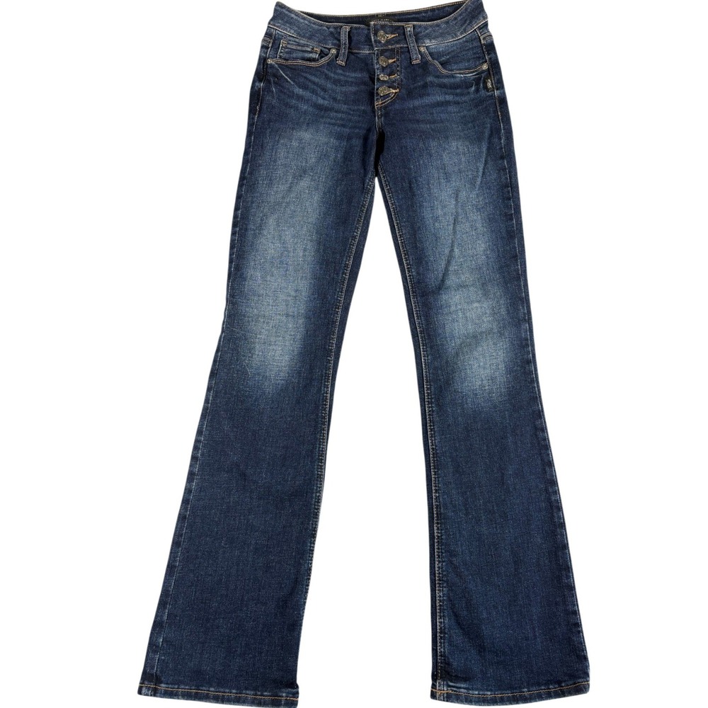 Silver Jeans Co. Suki Slim Bootcut Jeans Women 25 Blue Denim Mid Rise Button Fly